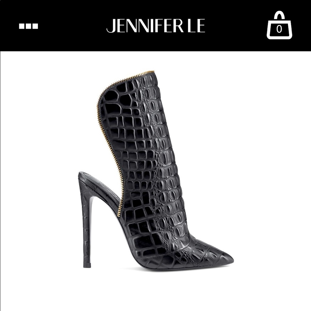 JENNIFERLE Black Caiman booties